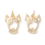Латунные микропаве прозрачные подвески с фианитом KK-D067-18G-RS