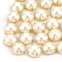  GORGECRAFT 1 Box 2 Styles 12PCS Flatback Pearl Rhinestone  Buttons Floral Embellishments Shank Buttons with Faux Pearls and Crystal  Glass Rhinestone Sew on Clothing Buttons for DIY Jewelry Decoration