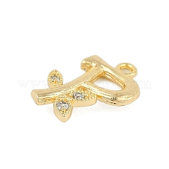 Connettori con lettere in strass di cristallo in ottone&nbsp;KK-S395-06G-P