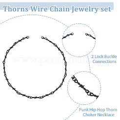 4 stücke 4 arten legierung thornlet link kette armbänder & halsketten&nbsp;BJEW-FI0001-77