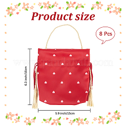 Мешки для хранения из ткани с принтом в виде сердца и затягивающимся шнурком&nbsp;ABAG-WH20010-20C-01