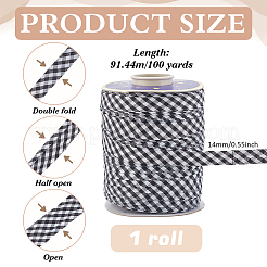 100 ярд полиэстеровой клетчатой бейки с двойным сгибом&nbsp;OCOR-WH0101-66