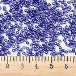 MIYUKIラウンドロカイユビーズ  日本製シードビーズ  （rr1020)シルバーライニングコバルトab  11/0  2x1.3mm  穴：0.8mm  約1100PCS /ボトル  10 G /ボトル&nbsp;SEED-JP0008-RR1020