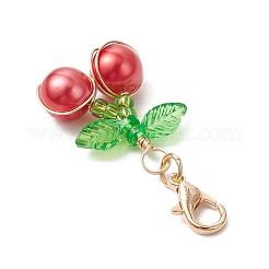 Подвесные украшения из вишневой медной проволоки HJEW-JM03024-01