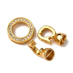 Кольцо латунное микропаве прозрачный кубический цирконий застежки-защелки KK-Z121-22G-01