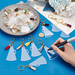 Прозрачный пустой акриловый брелок в форме трубы KEYC-AB00057