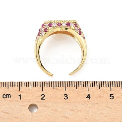 Кольца-манжеты в форме сердца из латуни с микропаве из кубического циркония для женщин&nbsp;RJEW-A069-11G