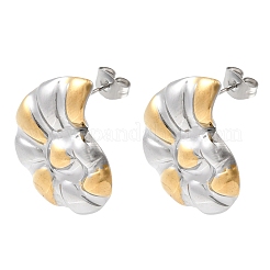 Двухцветные серьги-гвоздики из нержавеющей стали 304 EJEW-D343-01GP