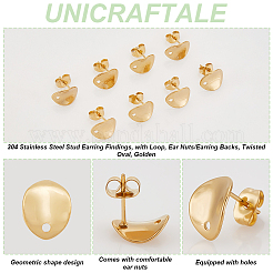 20 шт. фурнитура для сережек-гвоздиков из нержавеющей стали 304 STAS-UN0059-04