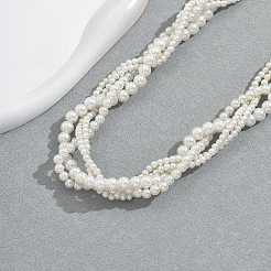 Элегантные многорядные ожерелья с имитацией жемчуга круглой формы для вечеринок и официальных мероприятий GM6390