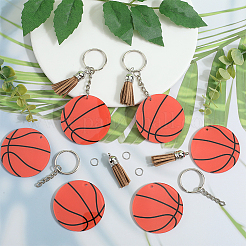 Наборы для самостоятельного изготовления брелока-подвески из акрила в виде спортивного мяча&nbsp;DIY-SP0001-44B