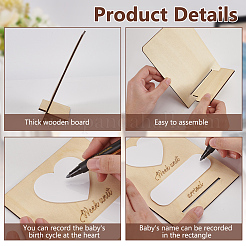 Деревянная табличка с объявлением о беременности DJEW-WH0058-29