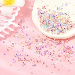 120 г 10 цвета прозрачные стеклянные бусины с радужным покрытием и круглым отверстием&nbsp;SEED-CJ0001-27