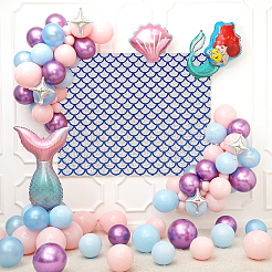 Ткани из полиэстера с рисунком рыбьей чешуи DIY-WH0304-508A