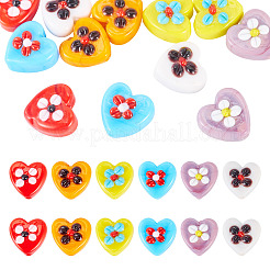 12pcs 6 Farben handgemachte Bunte Malerei-Perlen&nbsp;LAMP-TA0002-56