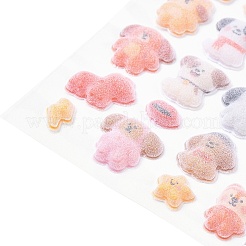 3D立体樹脂製ピクチャーステッカー  フロッキング加工の漫画ステッカー  犬  7~18.5x7~18x3.5~5mm&nbsp;DIY-H179-01C
