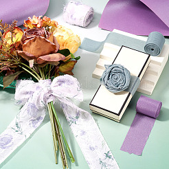 Набор из 15 ярда двухцветных нейлоновых лент с цветочным принтом&nbsp;OCOR-TA0002-31