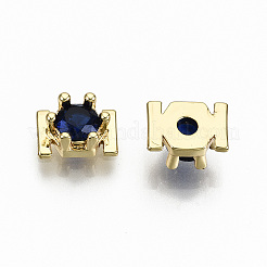 Cabochons en laiton avec zircon cubique à micro-pavé&nbsp;KK-S061-48G-B-NR