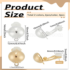 4шт 2 цвета латунные клипсы для серег&nbsp;KK-LP0002-10