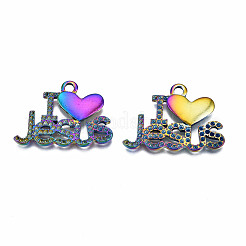 Supports de strass pendentif en alliage de couleur arc-en-ciel&nbsp;PALLOY-N163-120-NR