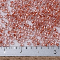MIYUKIラウンドロカイユビーズ  日本製シードビーズ  11/0  （rr214)サーモン裏地クリスタル  11/0  2x1.3mm  穴：0.8mm  約50000個/ポンド&nbsp;SEED-G007-RR0214