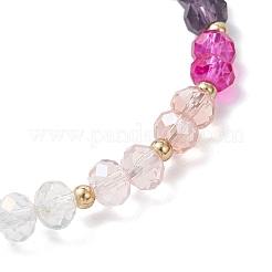 Браслеты из стеклянных бусин с гальваническим покрытием «чакра» для женщин BJEW-JB12803