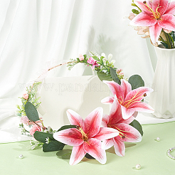 Kunstblume aus PU-Leder und Kunststoff&nbsp;AJEW-WH0696-419B