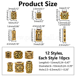 120шт. 10 стиля наборов бусин из сплава в тибетском стиле TIBEB-HY0001-10AG
