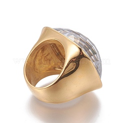 Ionenplattierung (IP) 304 Edelstahl-Fingerringe&nbsp;RJEW-E157-38G-01