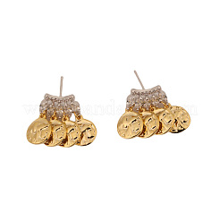 Pendientes colgantes de latón con microengaste de circonitas cúbicas transparentes para mujer&nbsp;WG245F2-01