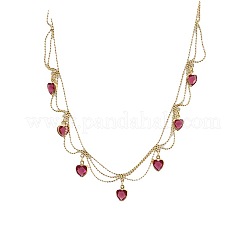 Женские колье-нагрудники с подвеской в виде сердца из латуни&nbsp;FS-WGB563A-02