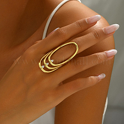 Кольца-манжеты с геометрическим узором из латуни и кубическими цирконами для женщин&nbsp;IX6941