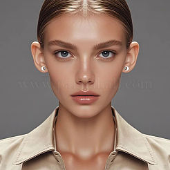 Серьги-гвоздики s925 из стерлингового серебра с прозрачными кубическими цирконами в форме луны PC9878