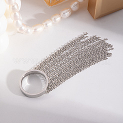 Кольца из нержавеющей стали с преувеличенной бахромой и простой цепочкой с кисточками для женщин EO0364