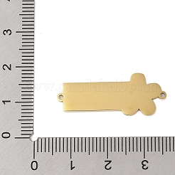 304ステンレススチールピンクエナメルコネクタチャーム  花のリンク  ゴールドカラー  30x12.5x1mm  穴：1.2mm&nbsp;STAS-P377-14G-B