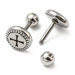 Orecchini a bottone in acciaio inossidabile 304&nbsp;EJEW-Z034-15AS
