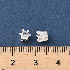 Латунные микро проложить кубического циркония бусы KK-D386-09S-03