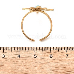Los anillos de dedo de color turquesa sintética&nbsp;RJEW-I110-02G-02