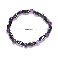 Runde natürliche Amethyst-Stretch-Armbänder&nbsp;X-BJEW-G072-10