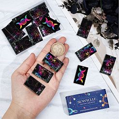 24шт 6 стильные печатные непрозрачные акриловые подвески SACR-SC0001-13