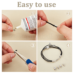 4 sachet de 4 styles d'emembouts à sertir pliables en acier inoxydable 304&nbsp;FIND-GA0003-93