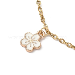 Браслеты с подвесками из цветочного сплава и эмали BJEW-JB12285-02