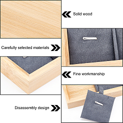Vassoio portagioielli in legno rettangolare&nbsp;AJEW-WH0245-94