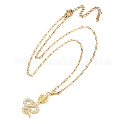 Ожерелья с подвеской в виде змеи из латуни с полным кубическим цирконием&nbsp;LS-NJEW-D309-02G-A