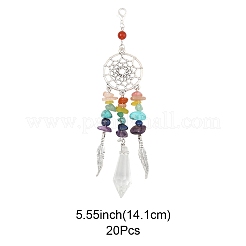 Чакра натуральные и синтетические драгоценные камни и сплавы подвесные украшения HJEW-FS00024