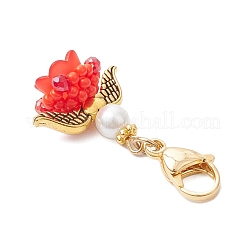 Подвесные украшения в виде цветочного ангела из стекла и акрила&nbsp;HJEW-MZ00242-02