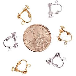 Латунь винт конвертер клип серьги KK-PH0021-02M