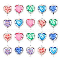 20 Stück Polymer Clay Herz & Ccb Herz Rahmen Glieder Verbinder Charms&nbsp;CLAY-TADJ0001-04