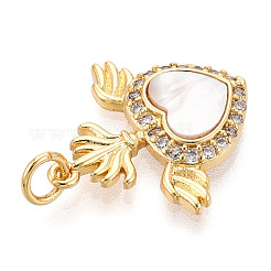 Латунные микропаве прозрачные подвески с фианитом&nbsp;KK-N268-18G