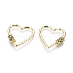 Латунь микропаве кубический цирконий винт карабин подвески с замком ZIRC-I031-11G-03